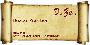 Dezse Zsombor névjegykártya
