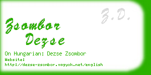 zsombor dezse business card